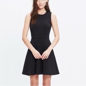Madewell Black Lace Insert Anywhere Mini Fit and Flare Dress, Size 0